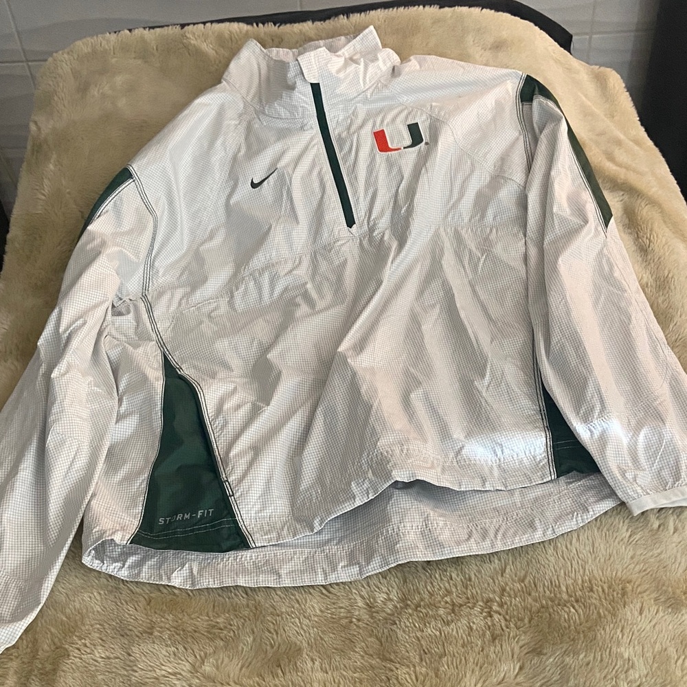 Nike White and Green Dri-FIT Jacket